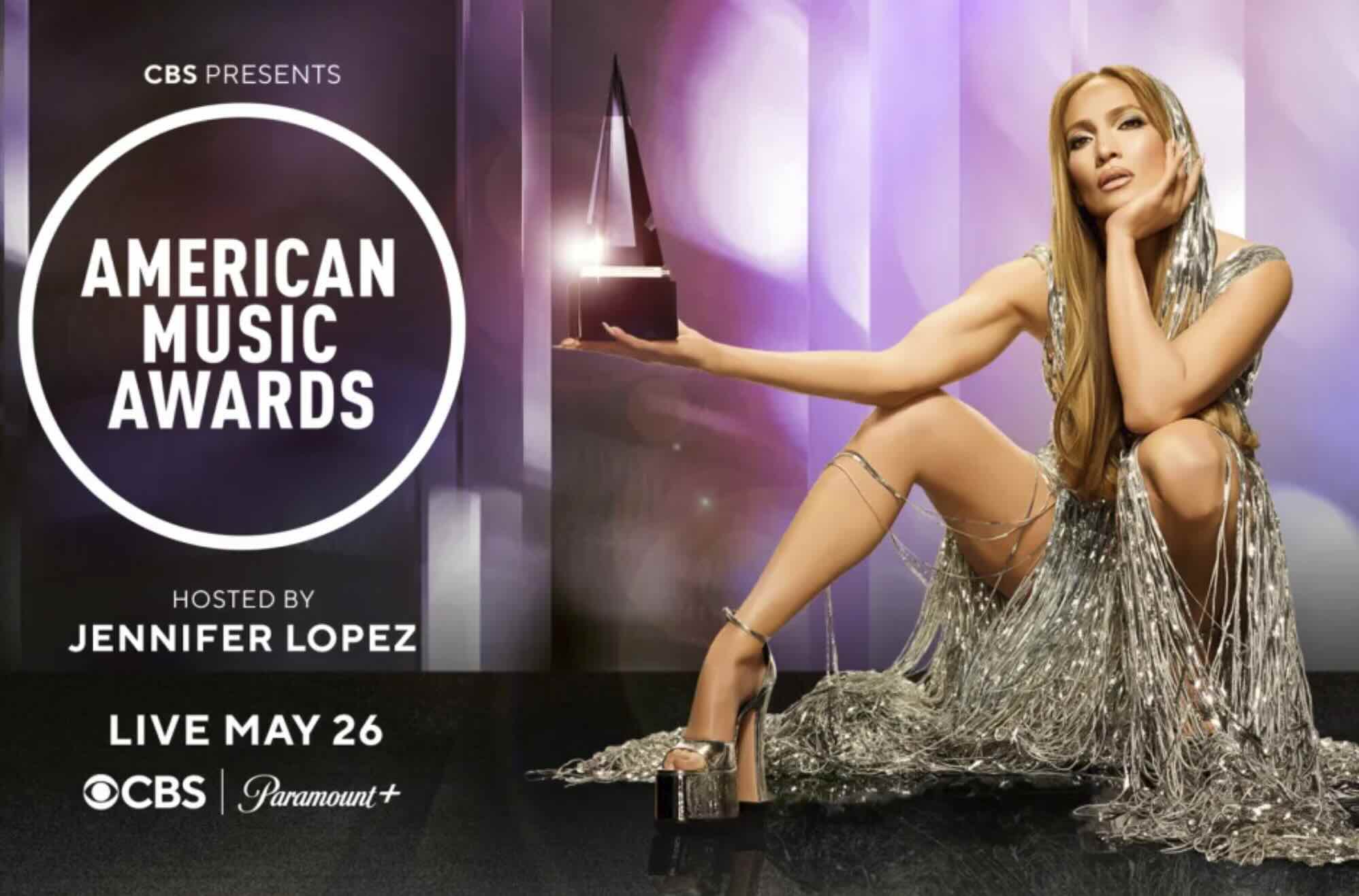 AMAs 2025 - Jennifer Lopez poses in a silver fringe outfit to promote the 2025 American Music Awards